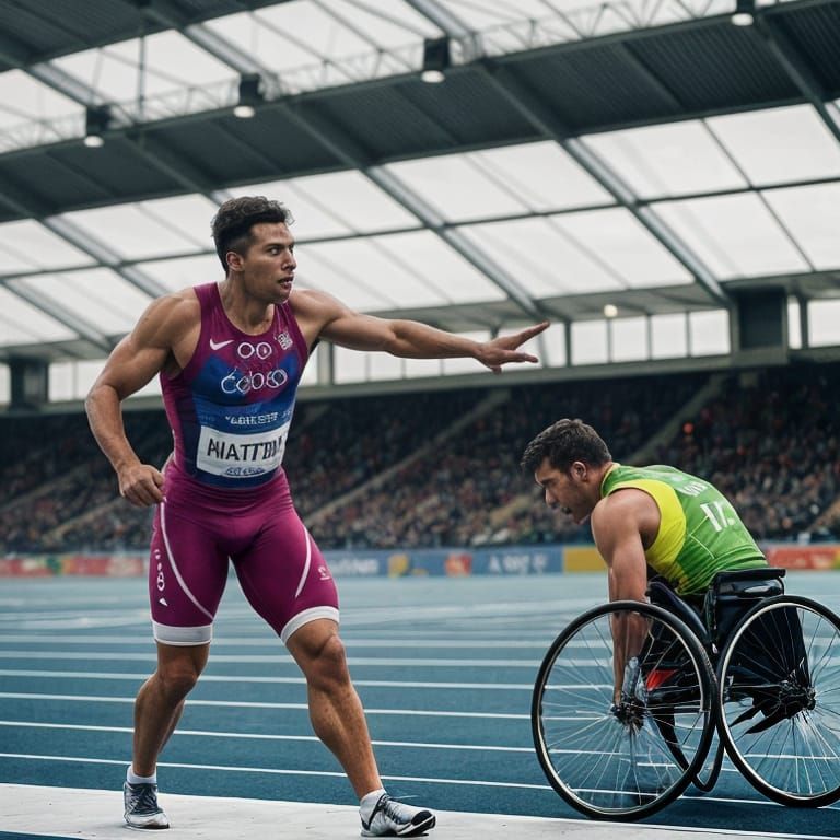 Intense Olympic Race of Para Athletes