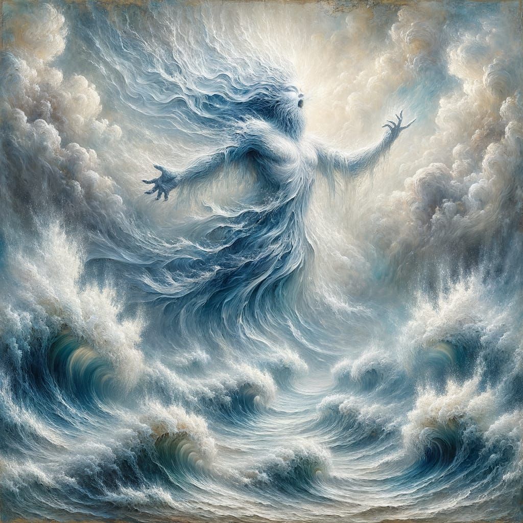Water Spirit Reigns Over Stormy Ocean