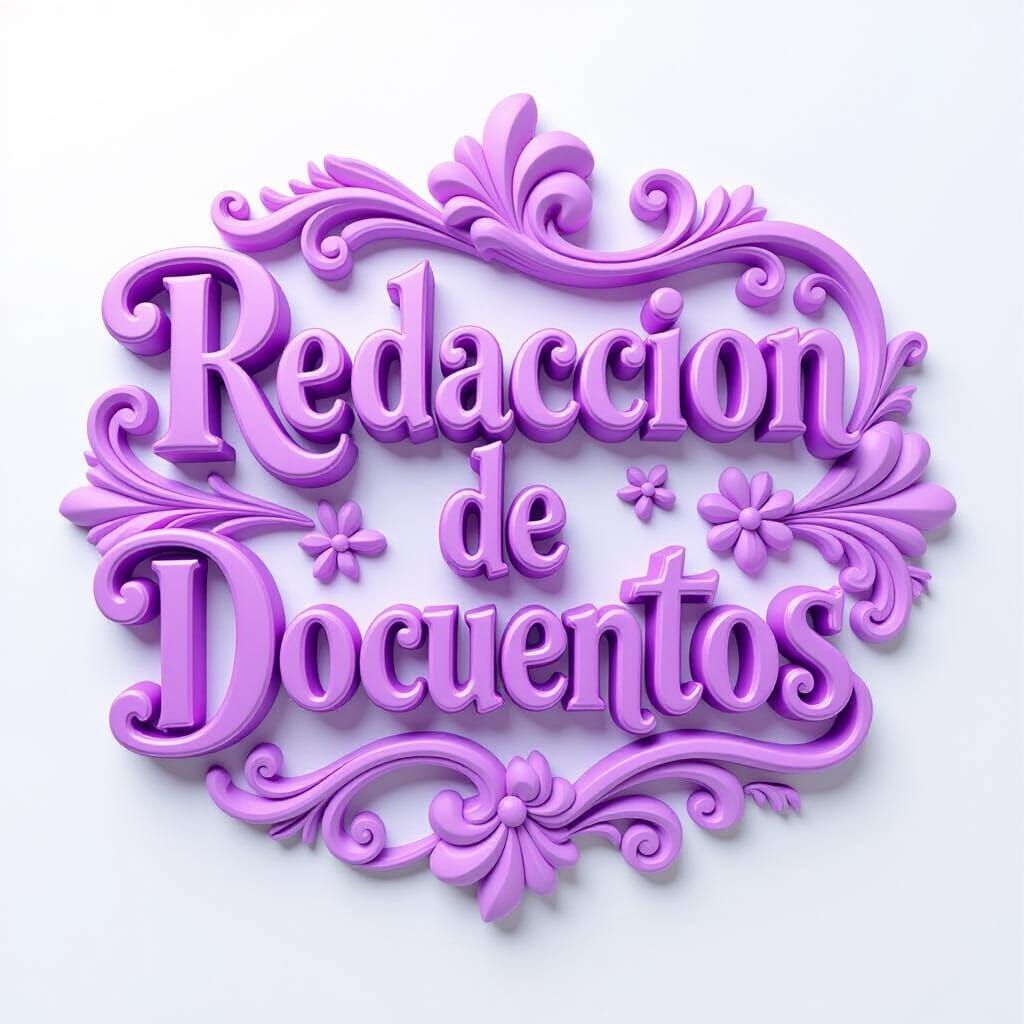 3D Embroidered Text: REDACCION DE DOCUMENTOS in Lilac