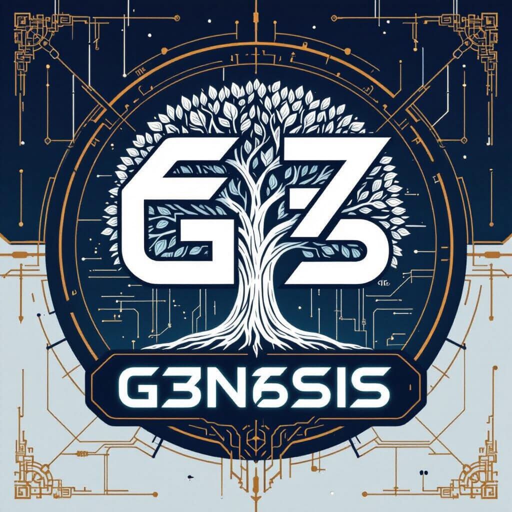 G3N3SIS Tree of Life Logo in Cyberpunk Style