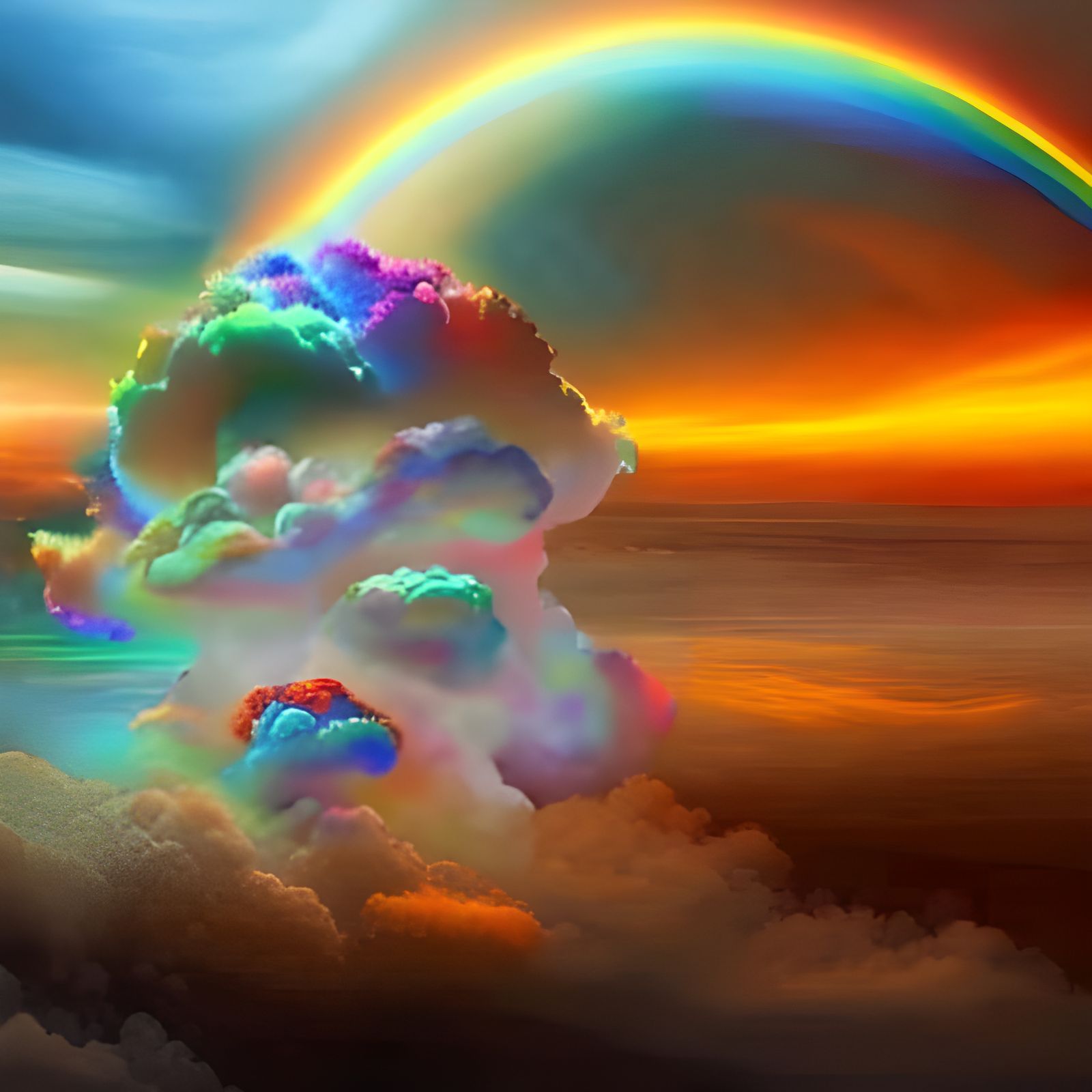 Hyper Detailed Rainbow Cloud Formation