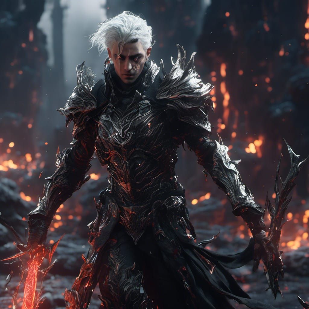 Dark Elf Warrior in Detailed Matte Painting