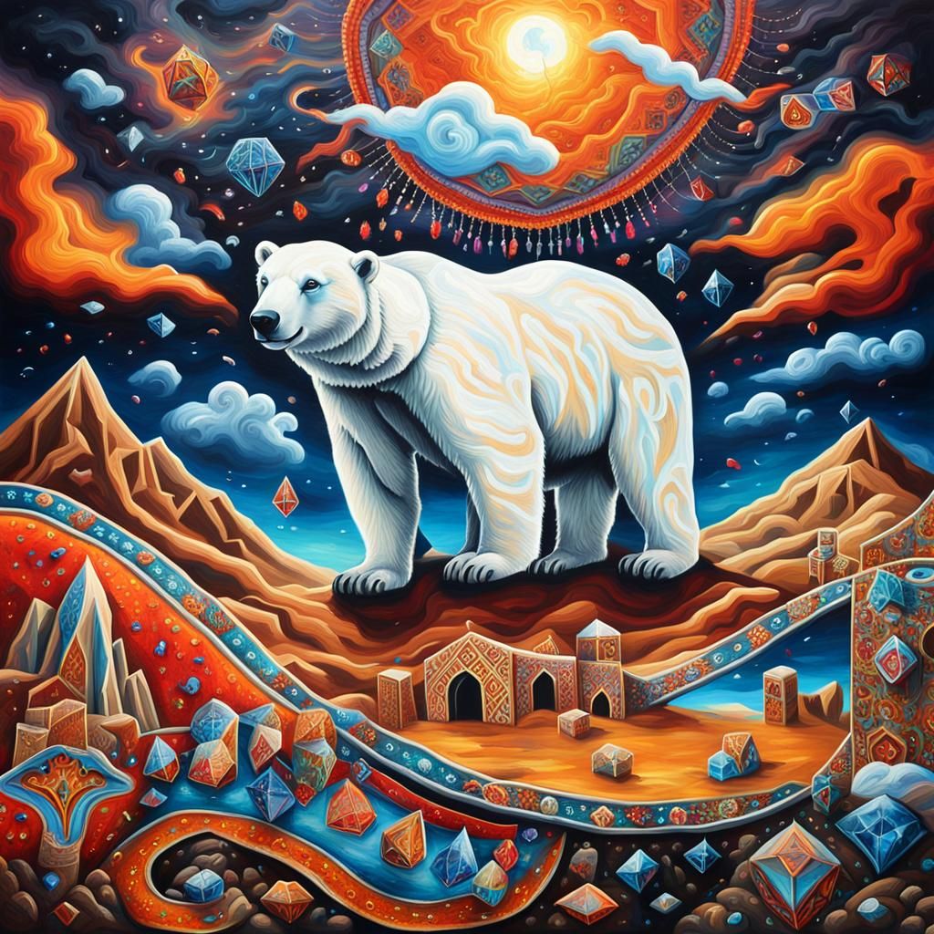 Polar Bear and Badger Rapping in Desert Thunderstorm