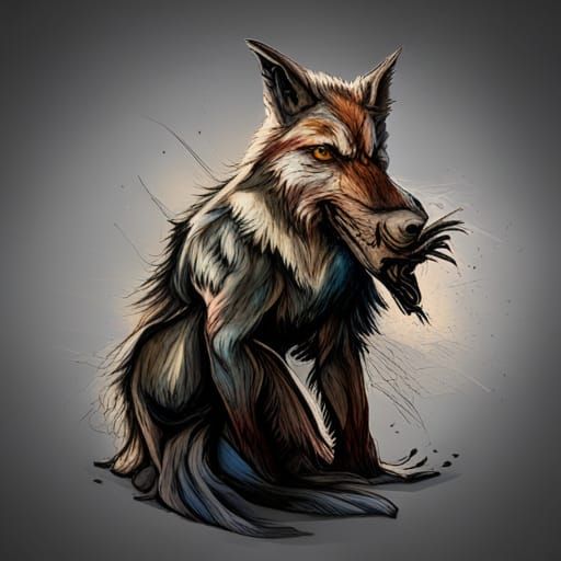 Wolf-Man Hybrid in Exquisite 3D Digital Art