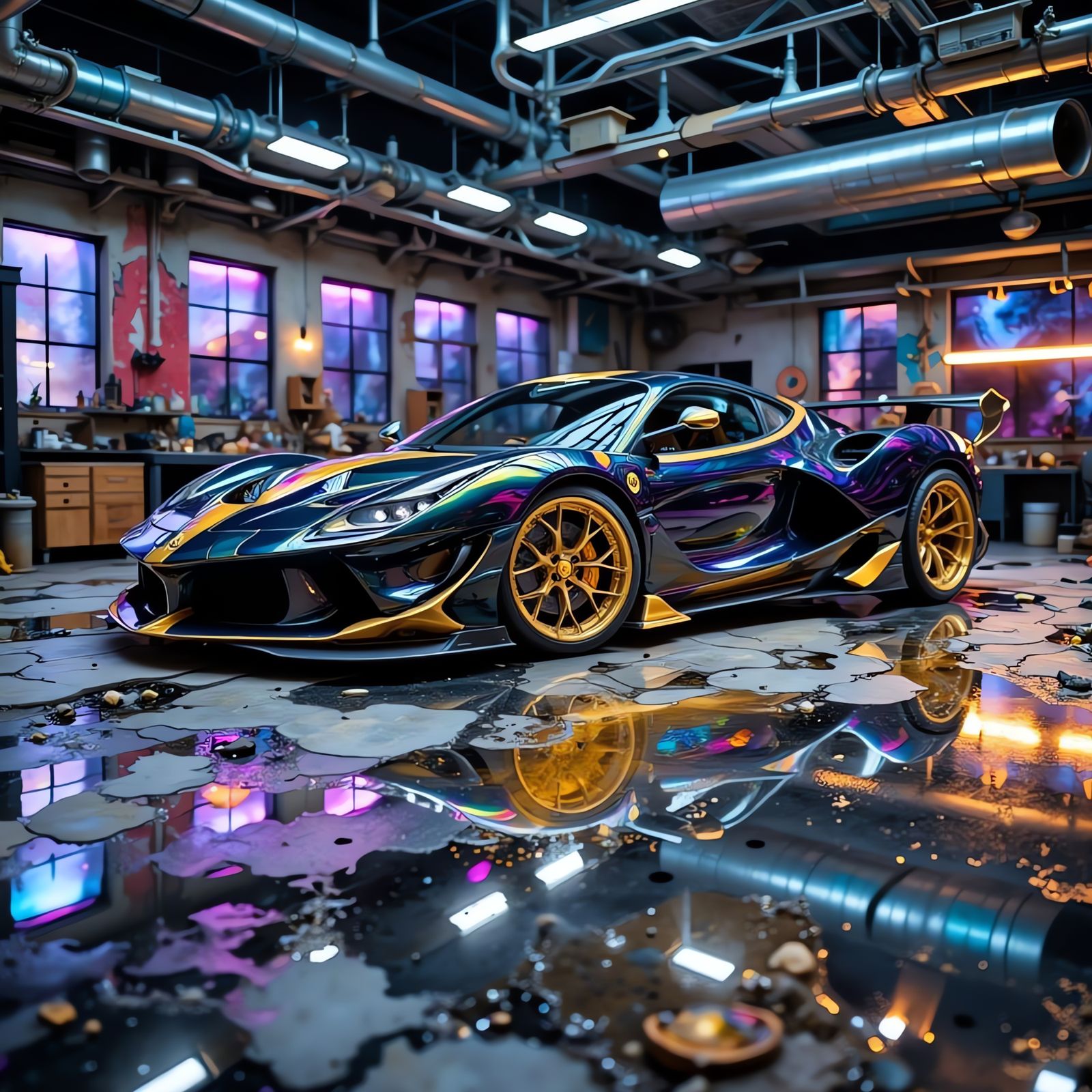 Futuristic Ferrari in a Tuning Environment