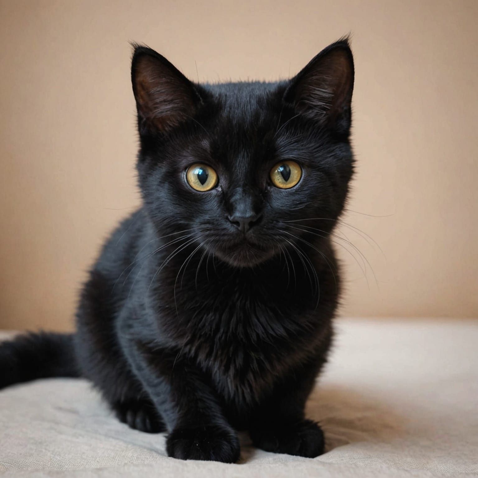 Adorable Black Cat Generated by AI