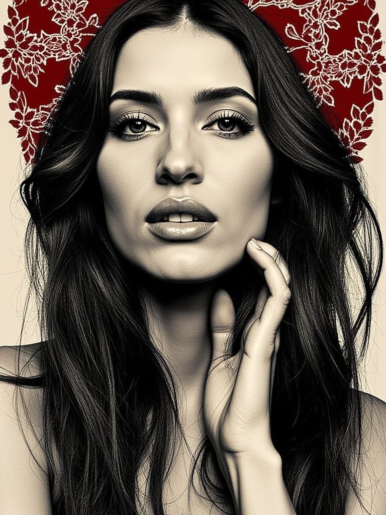 Ethereal Portrait of a Woman in Whimsical Autumn Landscape