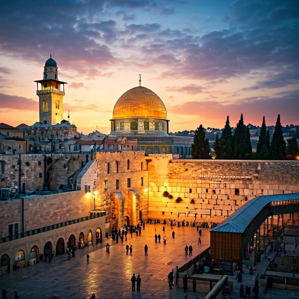 Ancient Jerusalem Landscape in Hyperrealistic Lighting