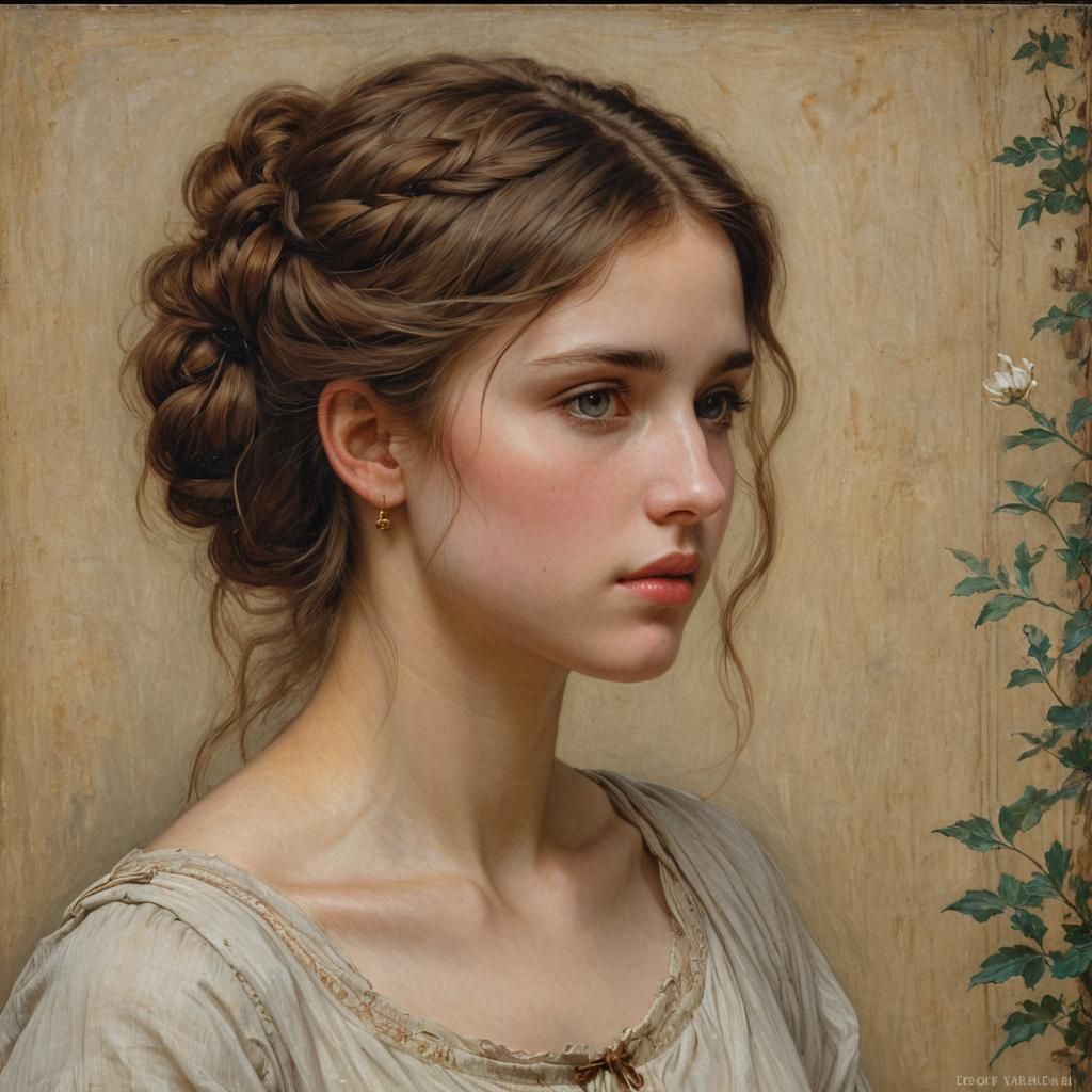 Ethereal Medieval Maiden Lost in Thought