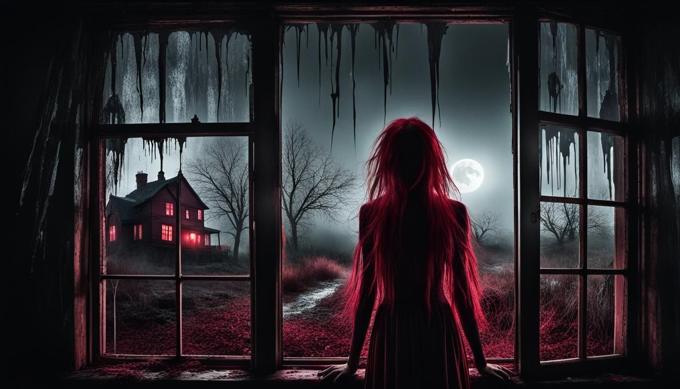 Ethereal Spectral Figure in Haunted Village