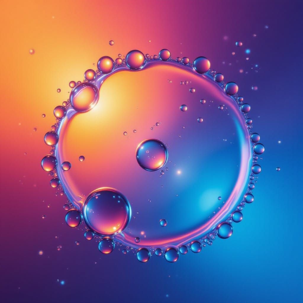 Abstract Oil and Water Macro Photo with Gradient Light