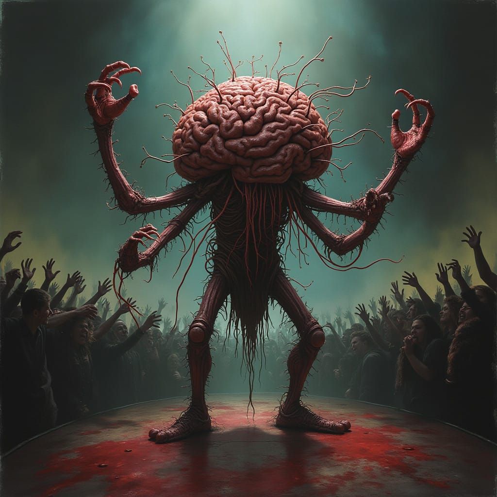 Biomechanical Brain Frontman of Brutal Death Metal Band