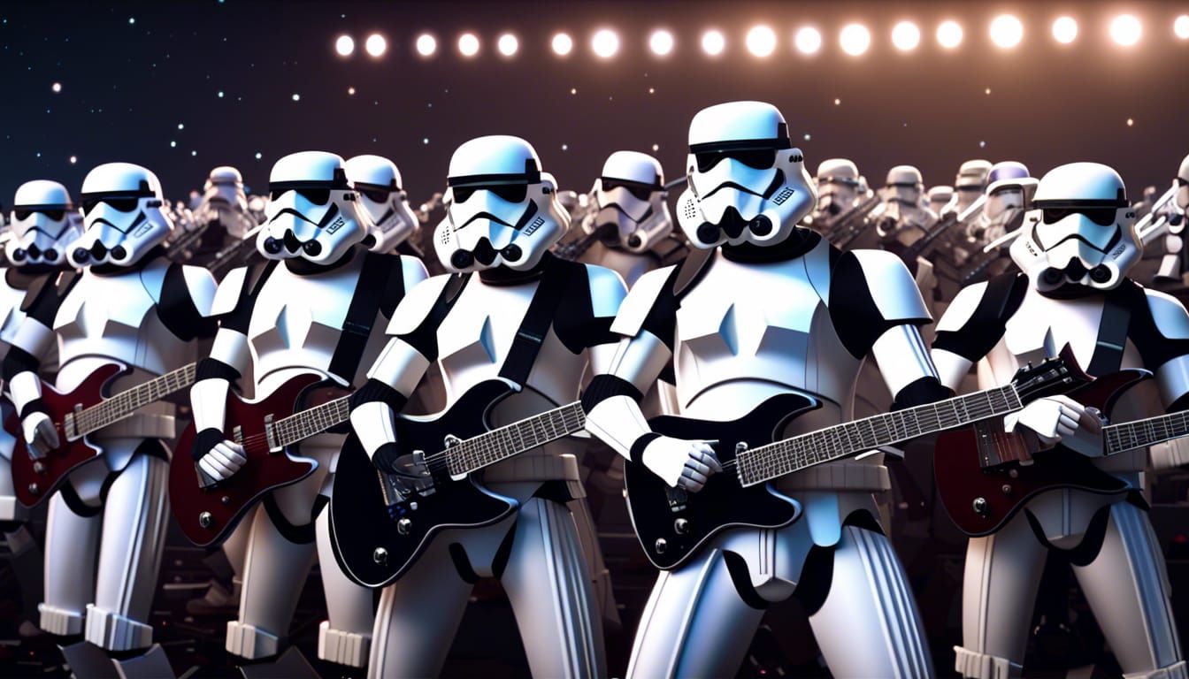 Imperial Stormtroopers Rock Concert at Night in 64K