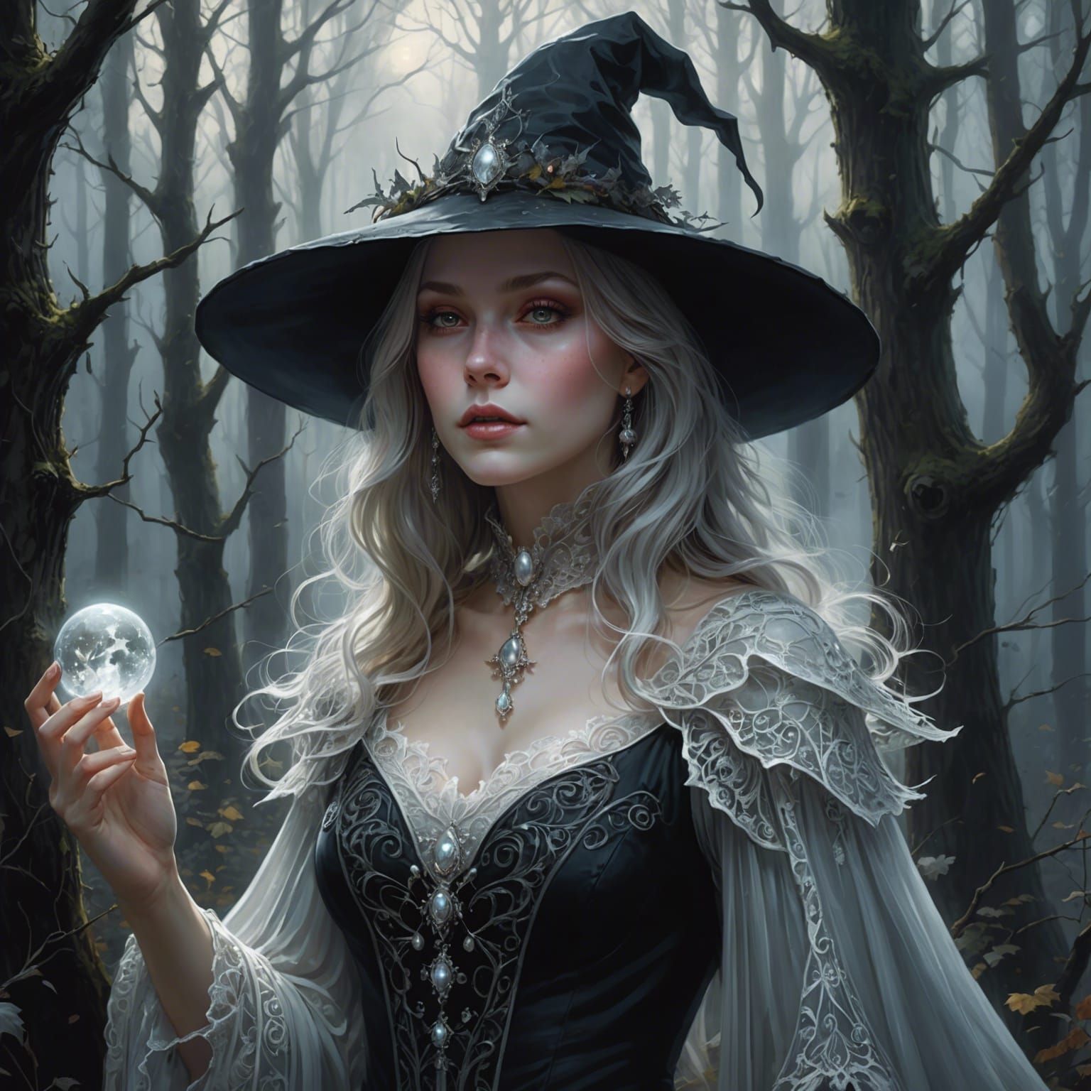 Beautiful Witch in the Forest