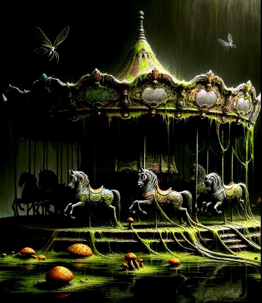 Creepy Jungle Carousel Lost to Nature