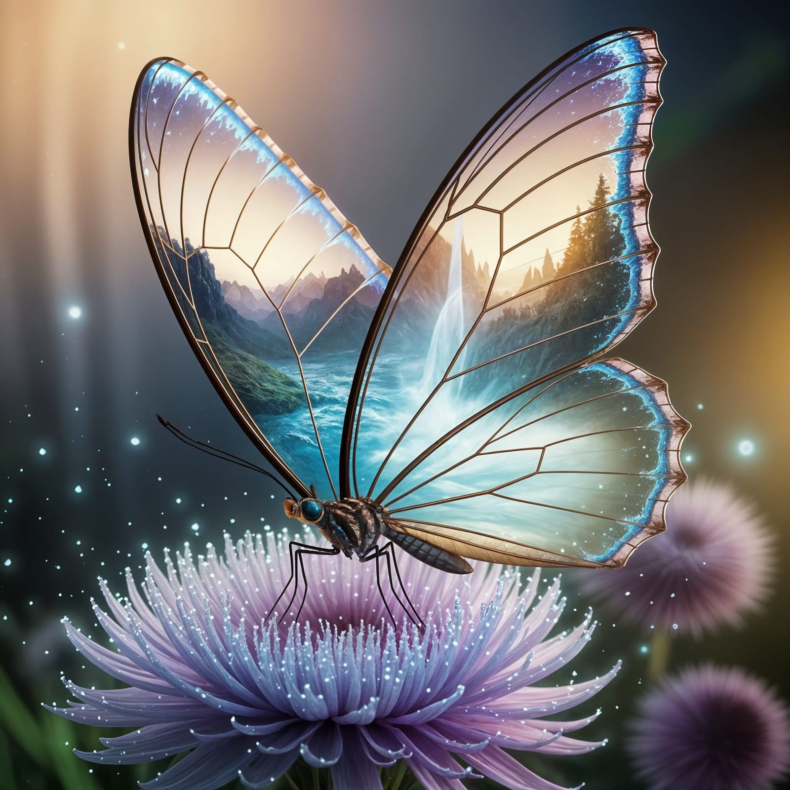 Enchanting Wings in Dreamlike Fantasy Scene
