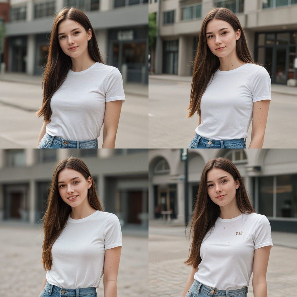Photorealistic Portrait of a Young Woman with Brown Hair