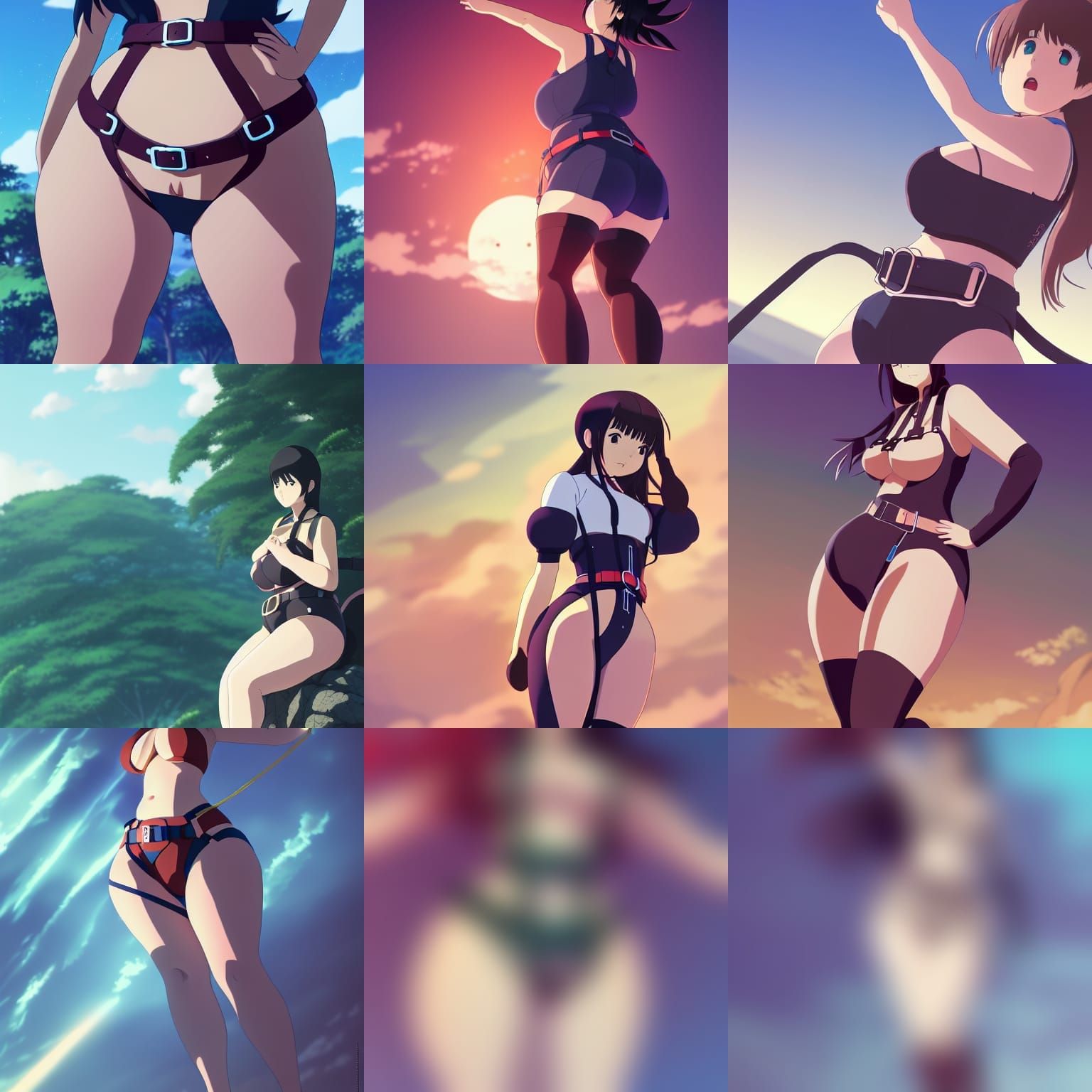 Women in Harnesses, Anime Key Visual Style