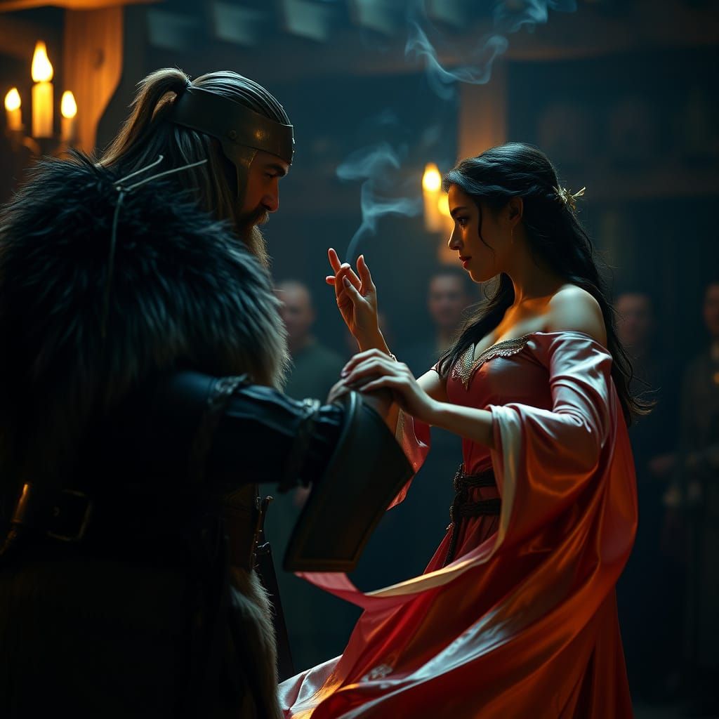 Viking Warrior Watches Sensual Dancer in Mead Hall