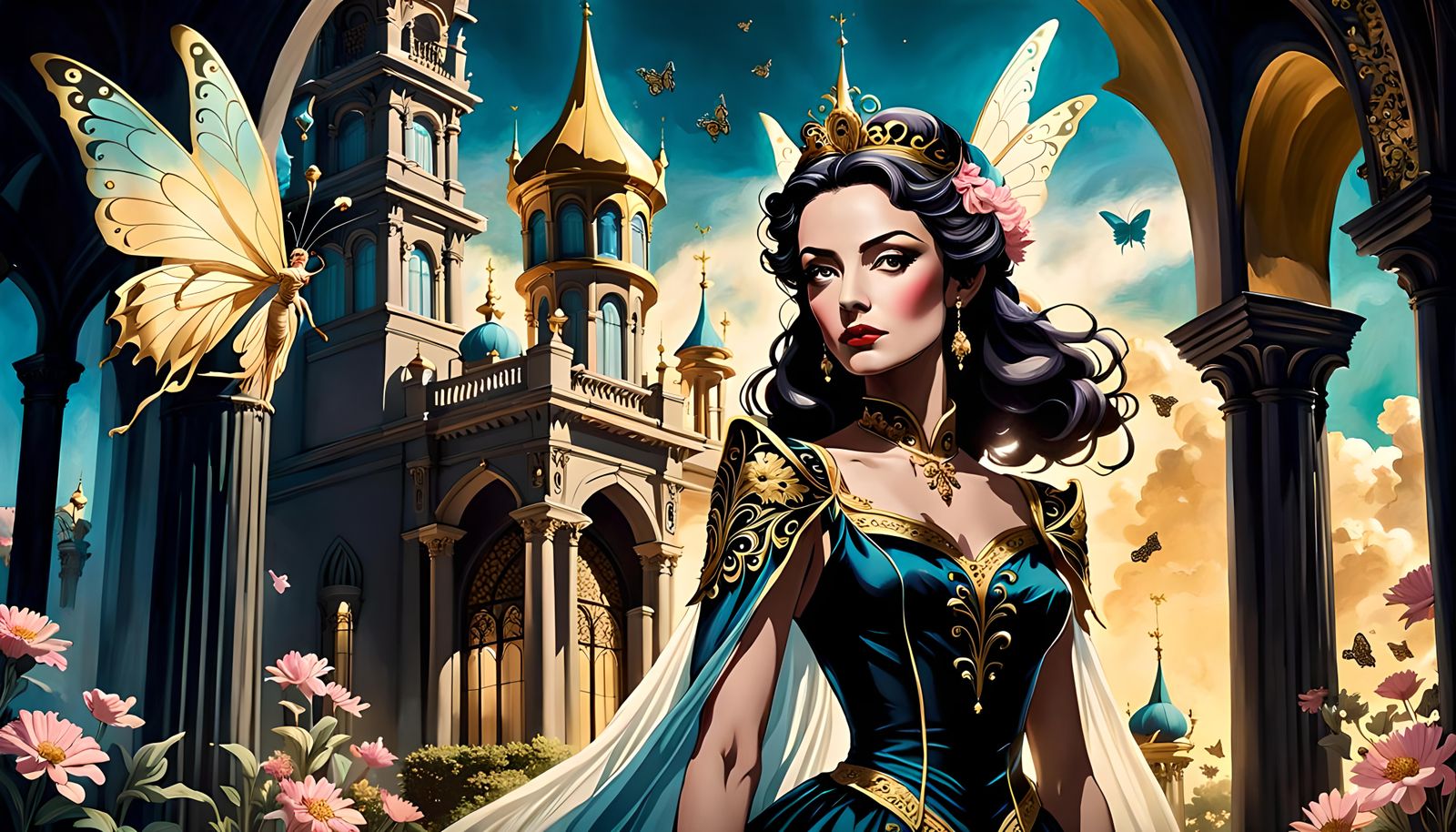 Fairy Queen in Dreamscape: A Film Noir Portrait