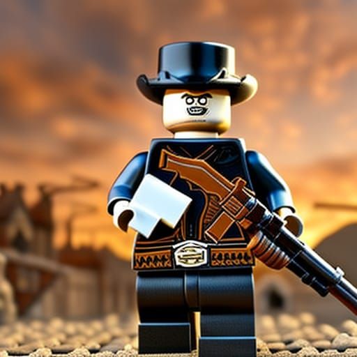 Lego Gunslinger in Wild West Town: CGI Photography