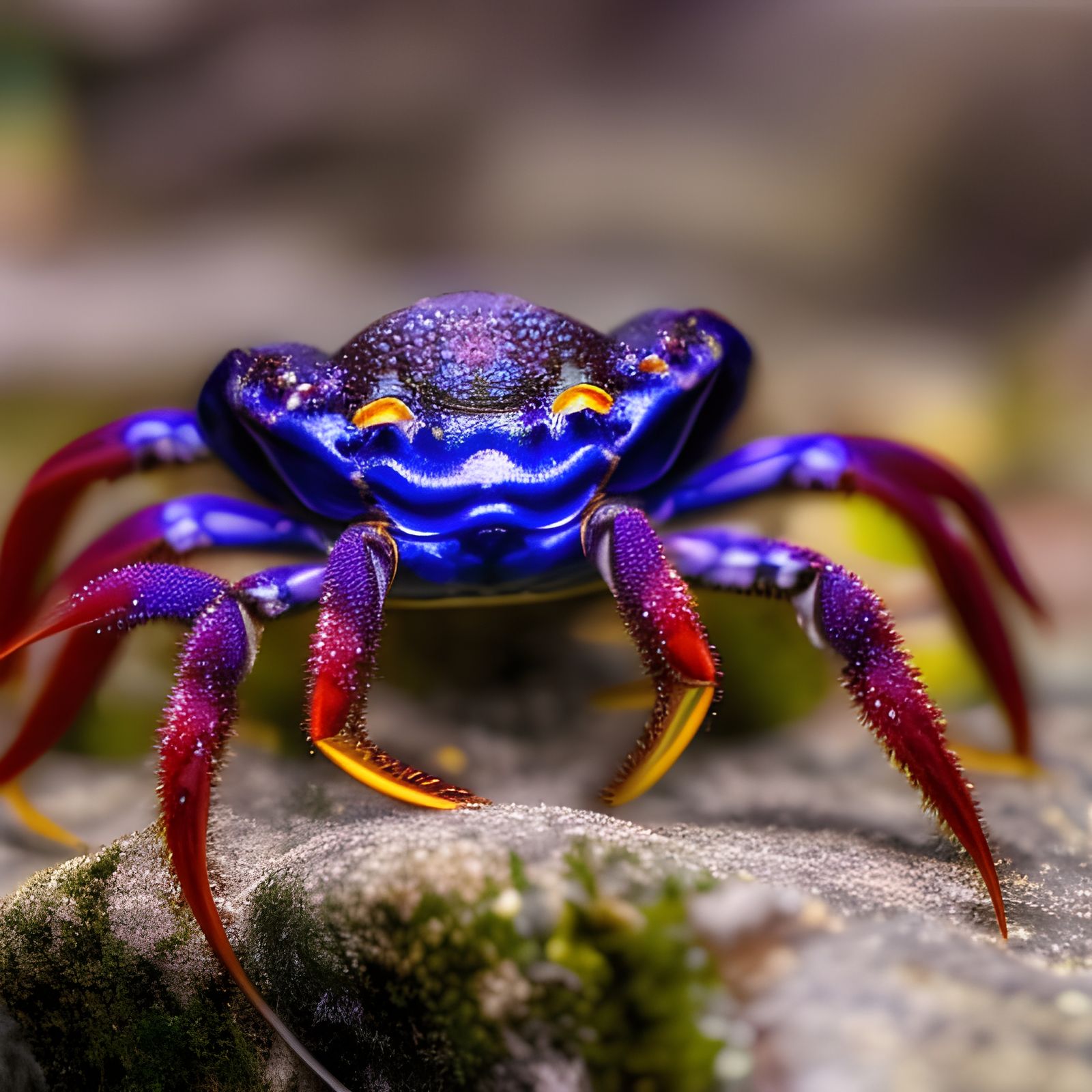 Celestial Iridescent Crab Floating in Space
