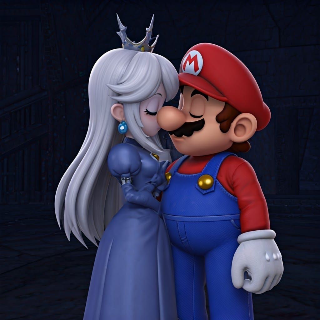 Tippi and Mario: Eerie Digital Art Kiss
