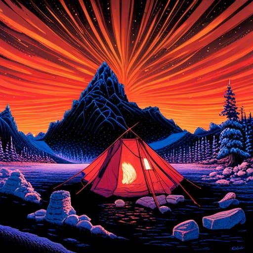 Campfire Under the Stars: Technicolor Fantasy Art