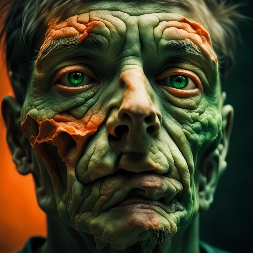 Disturbing Disfigured Body Portrait in Dutch Realism