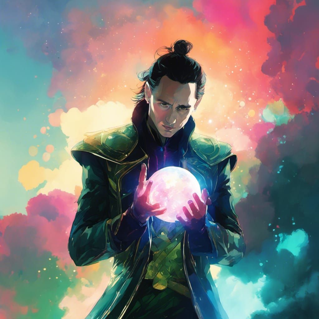 Loki with Blue Light in Anime Style