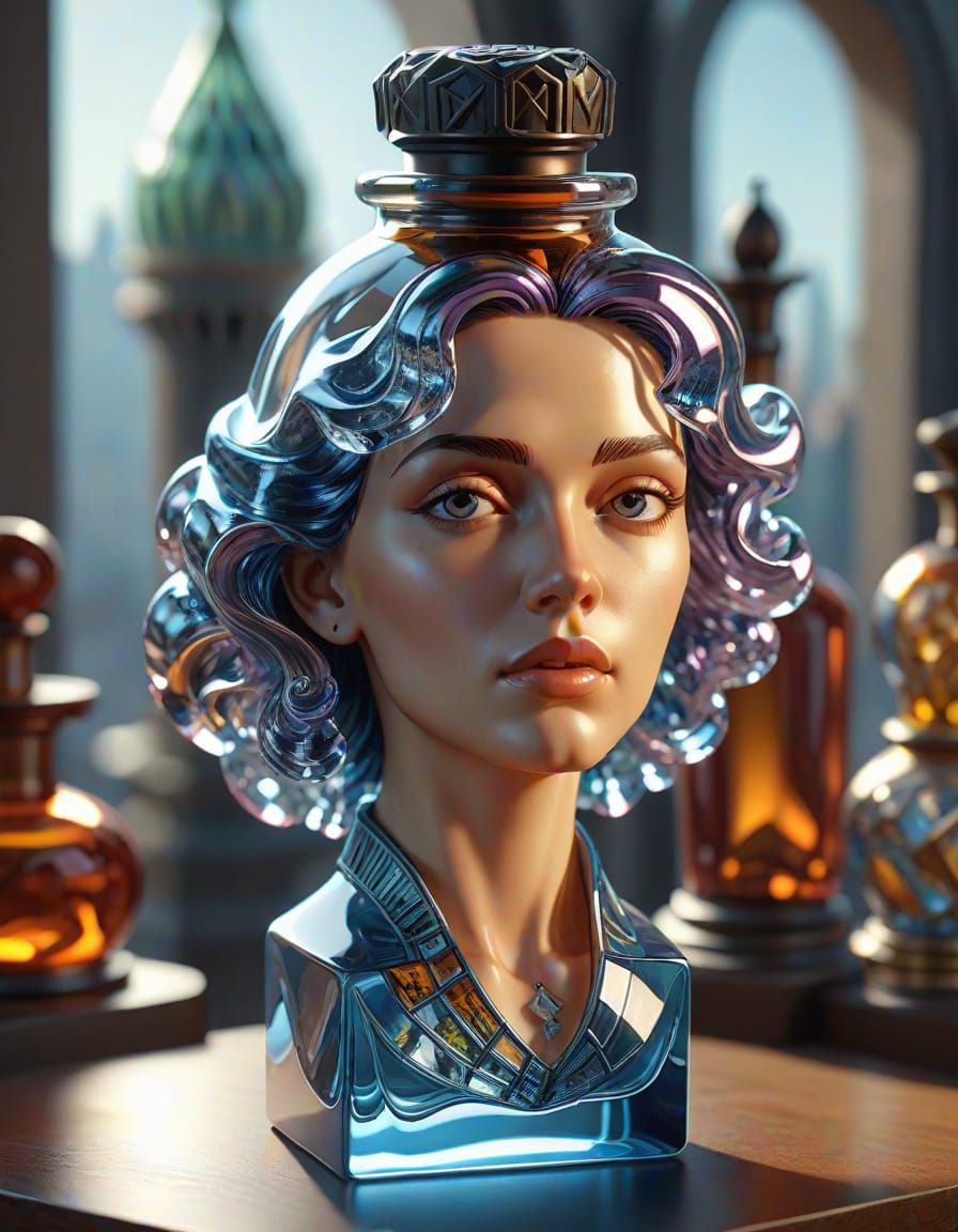 Perfume Bottle Reveals Miniature Escher-like City
