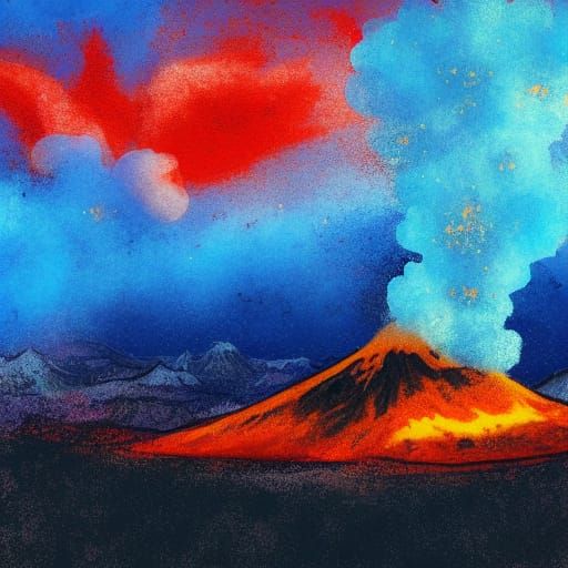 Apocalyptic City at Night: Impressionistic Blue Ruins