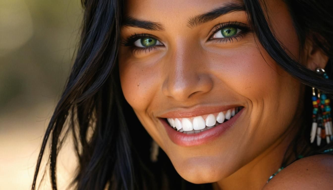Native American Woman in Prairie, Cinematic Film Still