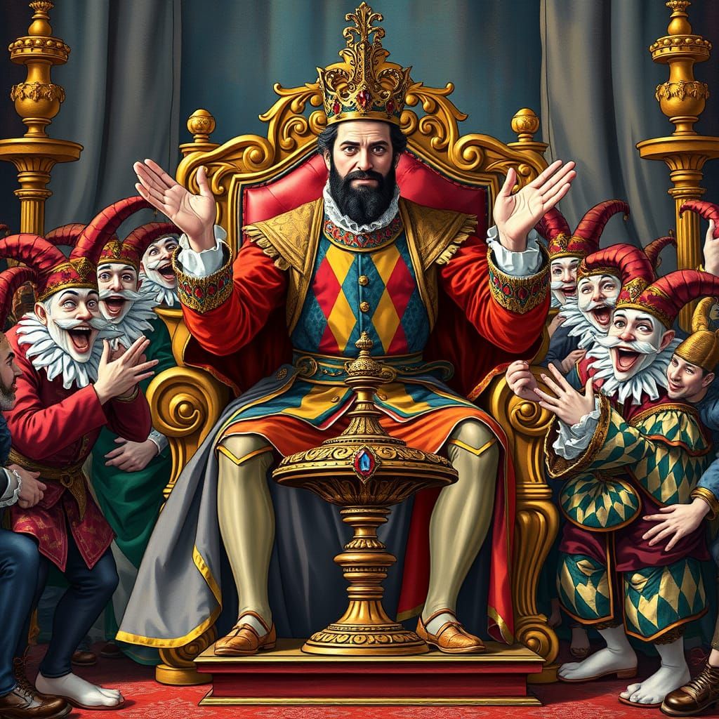 Medieval Leader Enjoys Grand Game Night in Opulent Setting