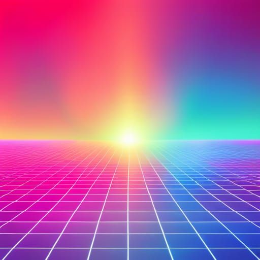 Neon Retro Synthwave in Psychedelic Style