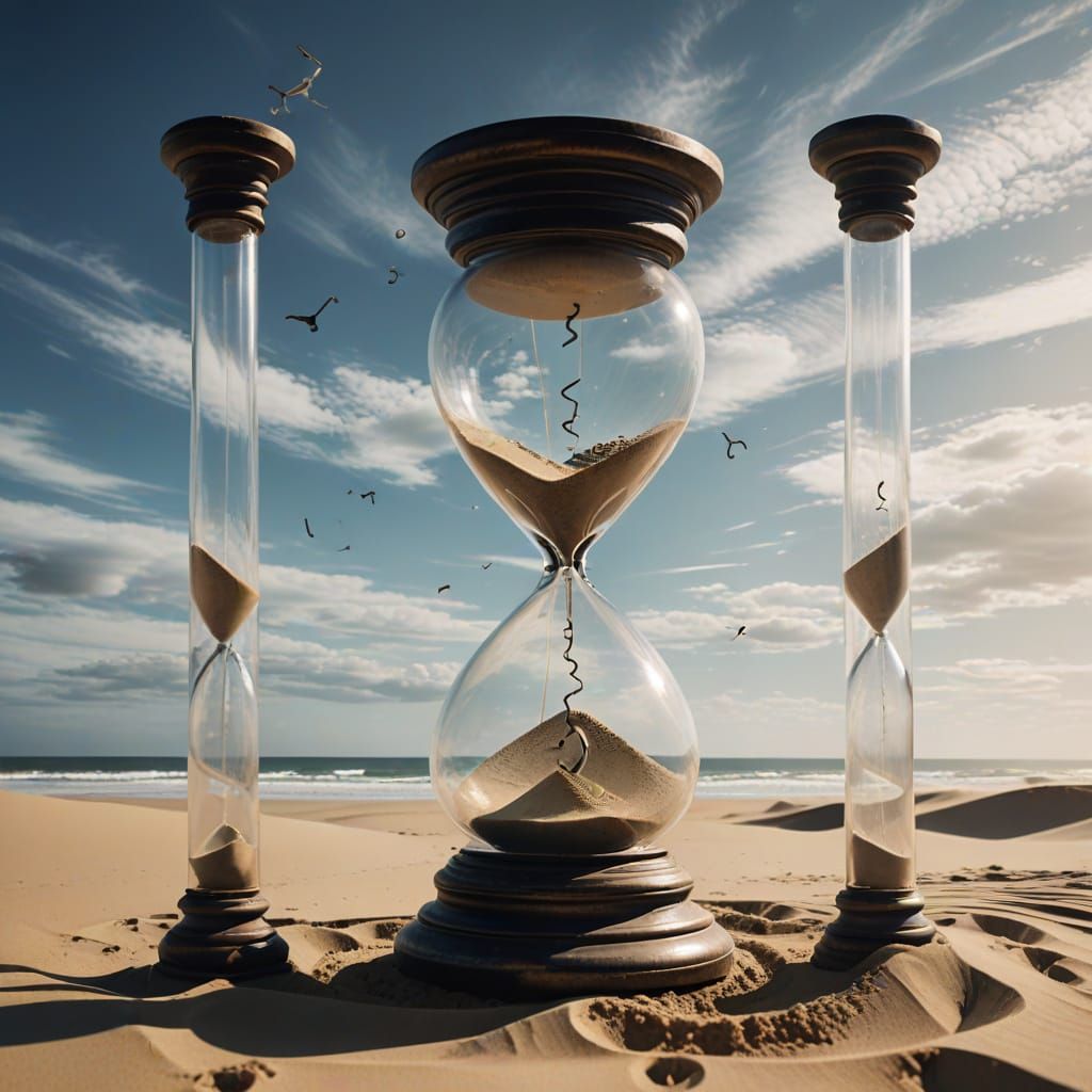 Surreal Time Distortion with Hourglass and Twisted Horizon