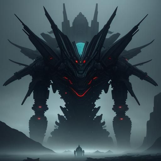 Alien Harvester Queen on a Desolate Planet