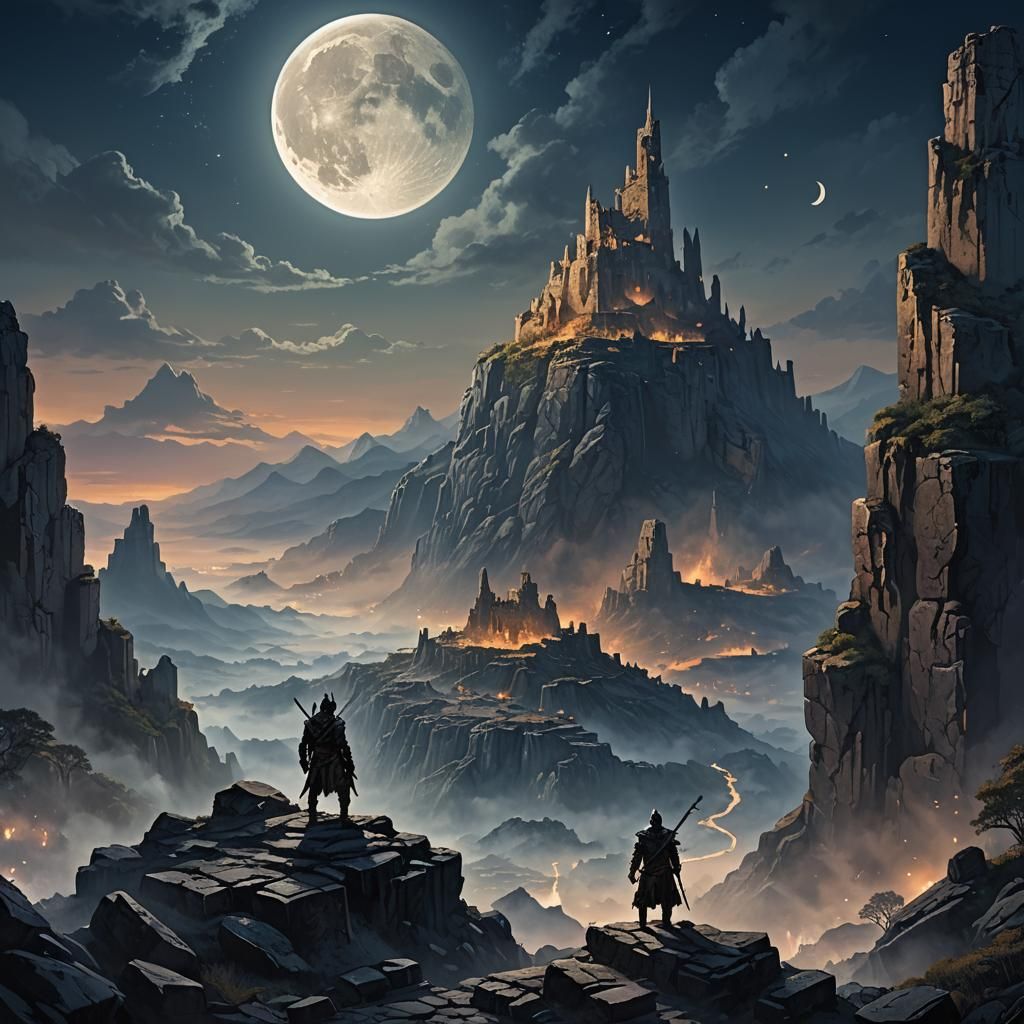 Warrior in Moonlight: Fantasy Concept Art