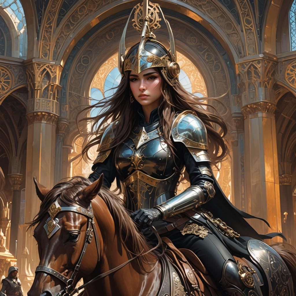 Steampunk Arab Warrior in Futuristic Armor