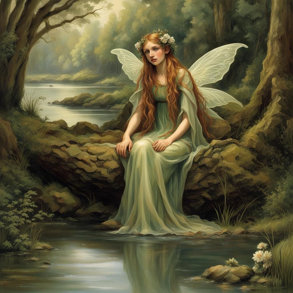 Gwragedd Annwn: Welsh Fairy in Dark Fantasy Style