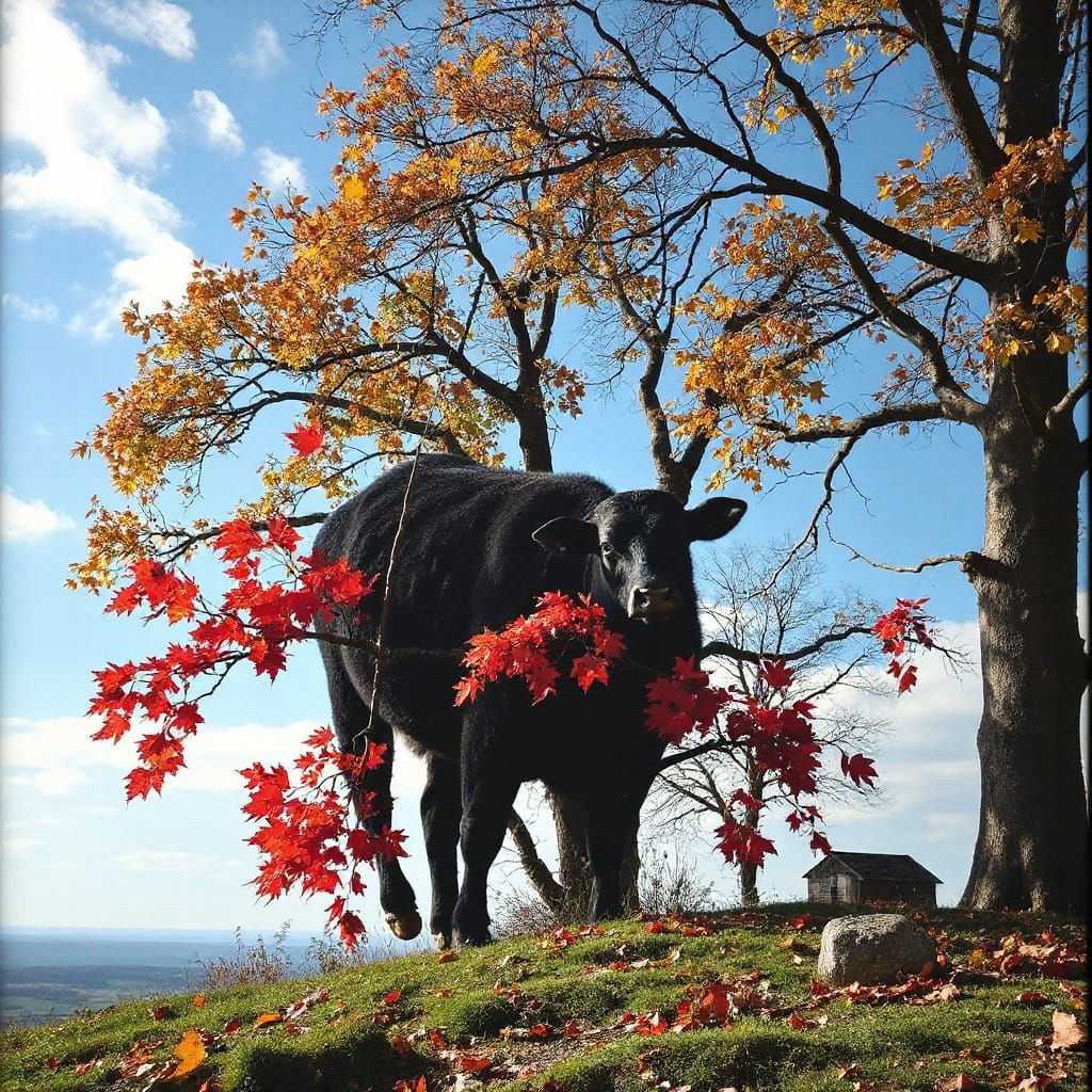 Estonian Autumn Landscape in Street Art Style