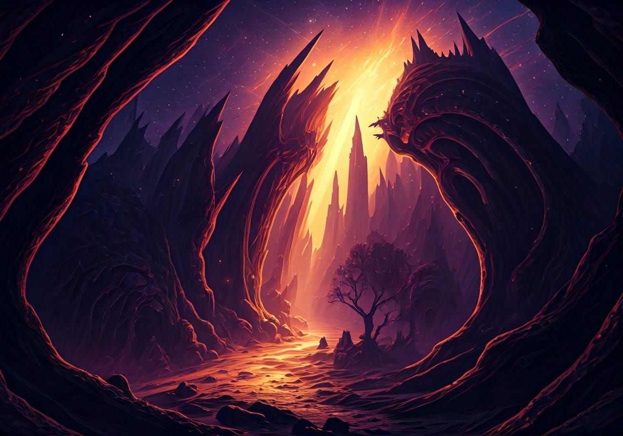 Cosmic Dreamscape Unfolds in Electric Purple Hues