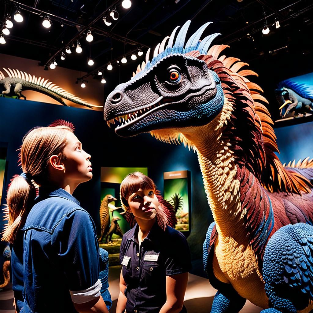 Feathered Dinosaurs Exhibit in Photorealistic CGI Diorama