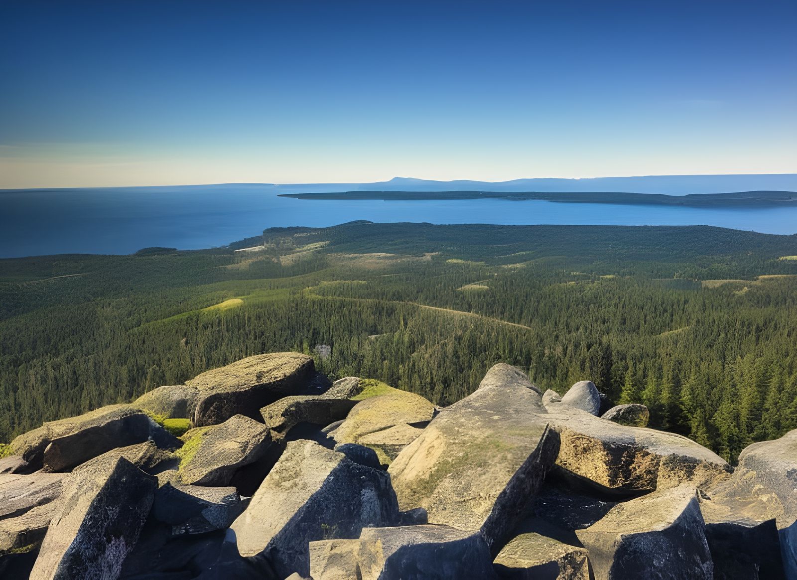 Epic View from Mt. Constitution Tower, Hyperreal Painting