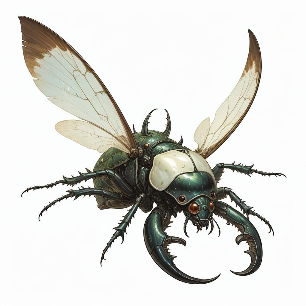Flying Beetle-Spider in Heroic Fantasy Style