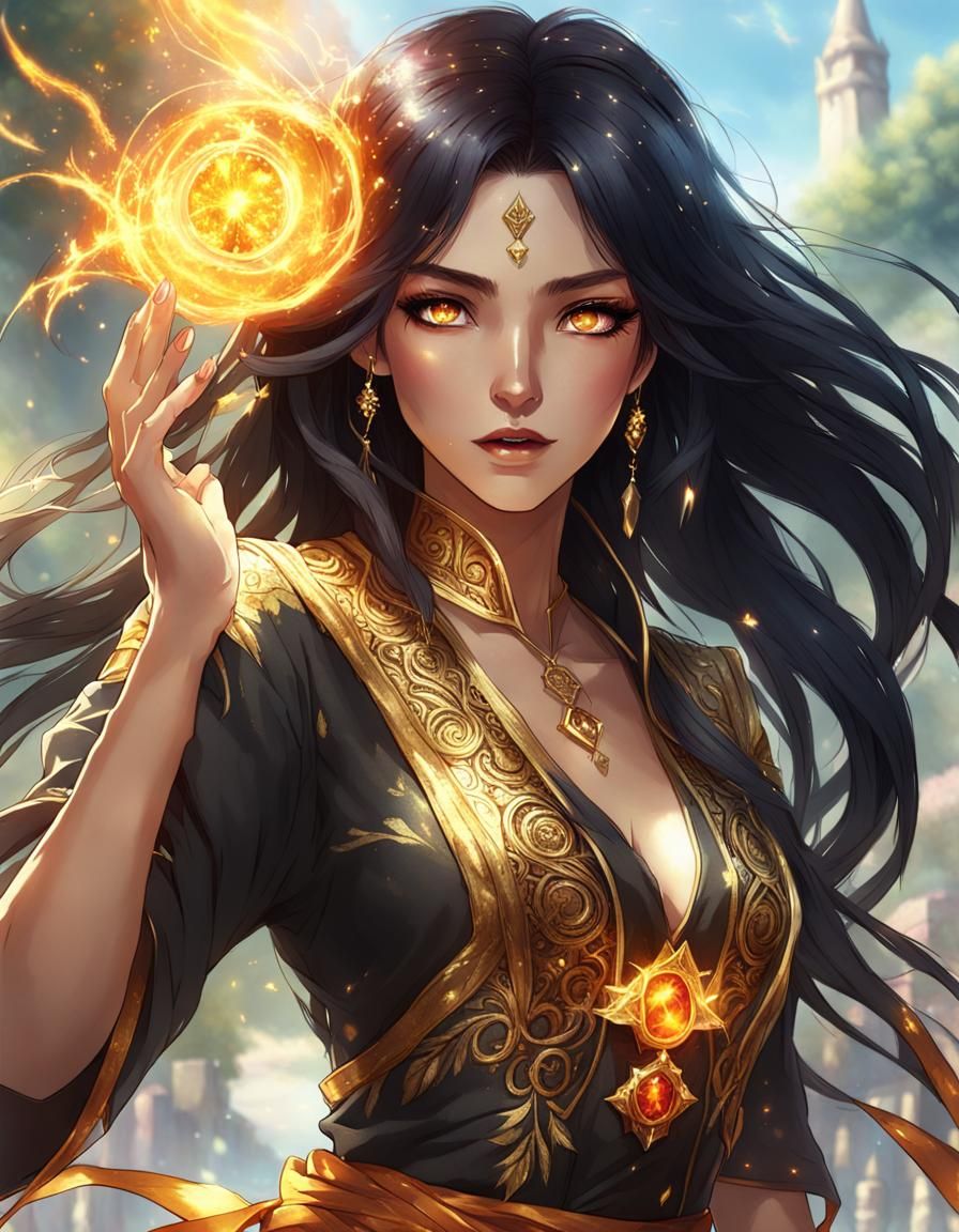 Highfae Wielding Combustion Magic in Summer