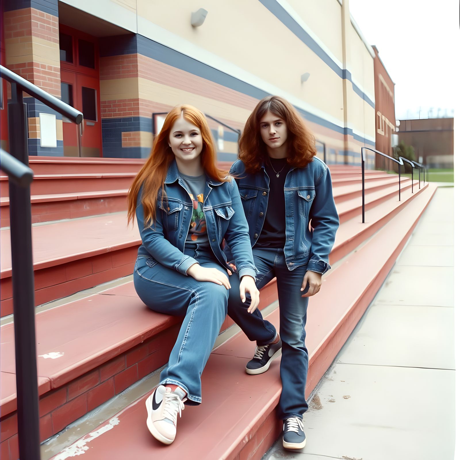 A Young Woman Reflects on the Side of a 70s-Era School Gymna...