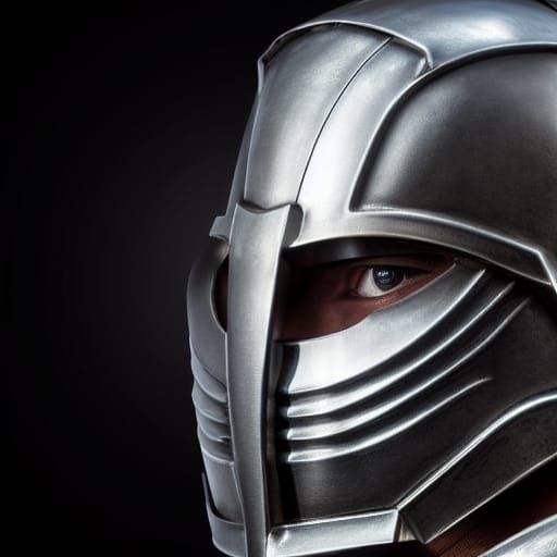 Hyperrealistic Spartan Warrior in Metal Armor