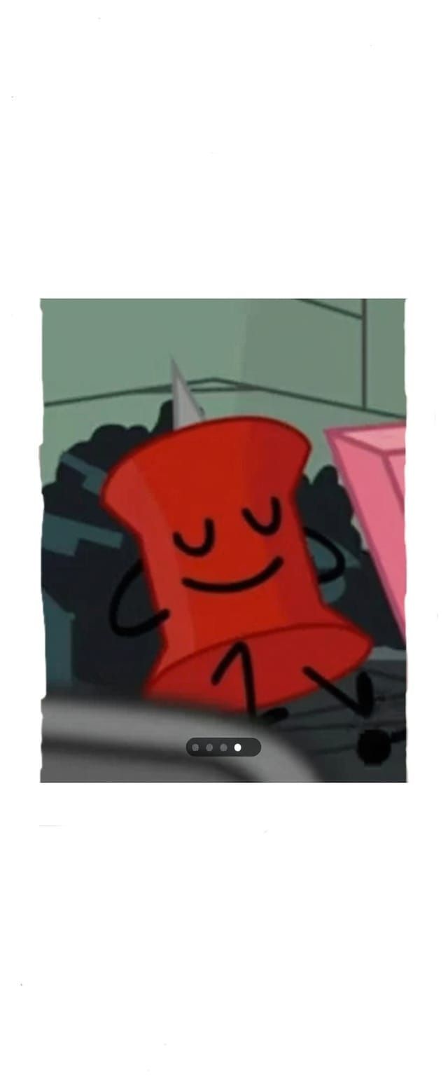 Smug Pushpin Character with an Exaggerated Expression