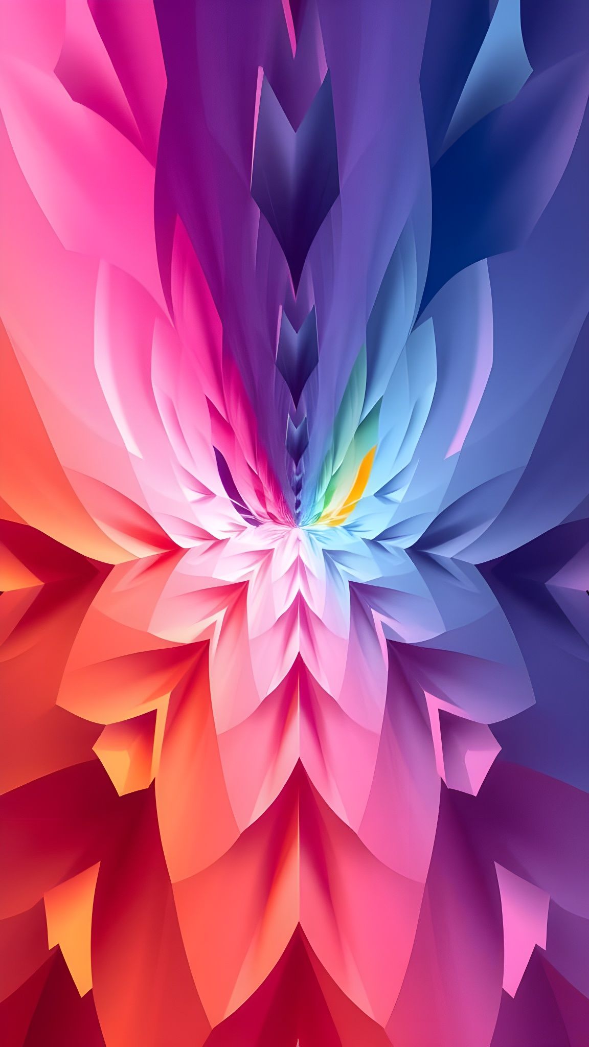 Fractal Valley Landscape with Vibrant Geometric Background